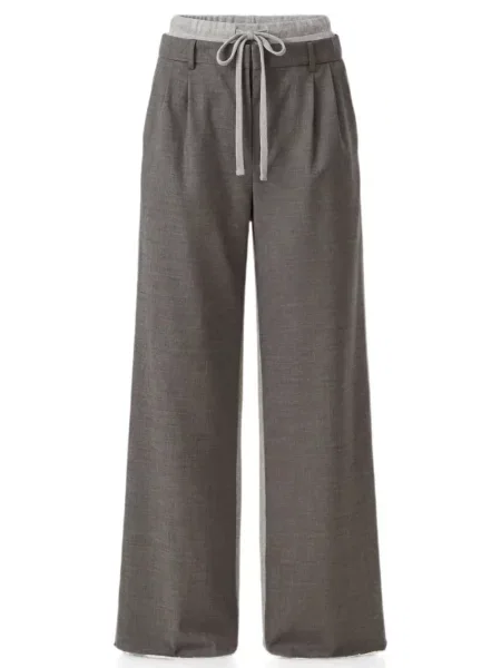 Pantaloni Monse alergare cu cordon gri