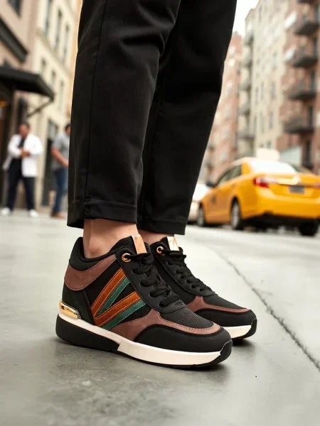 Маратонки Resti с клин ток черно