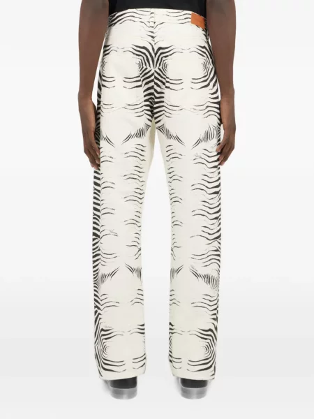 Blugi Roberto Cavalli cu imagine cu model zebră alb