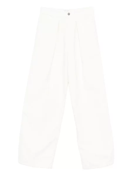 Pantaloni Haikure plisate alb