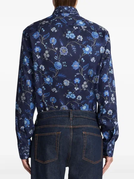 Cămașă Etro cu model floral cu imagine albastru