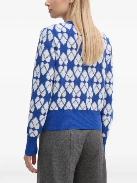 Pulover Benetton cu model argyle albastru