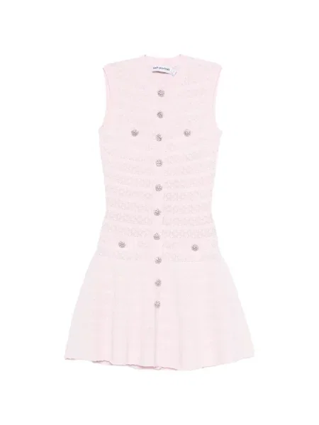 Костюм мини рокля Self-portrait розово