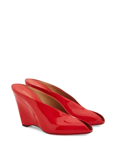Papuci tip mules Ferragamo roșu