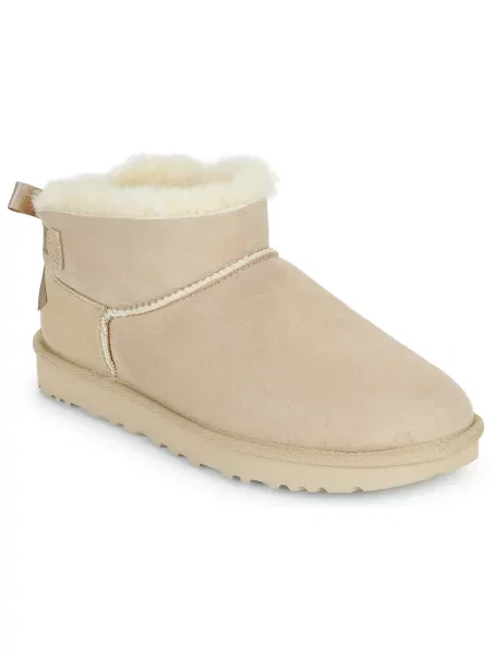 Pantofi Ugg cu funde din piele bej