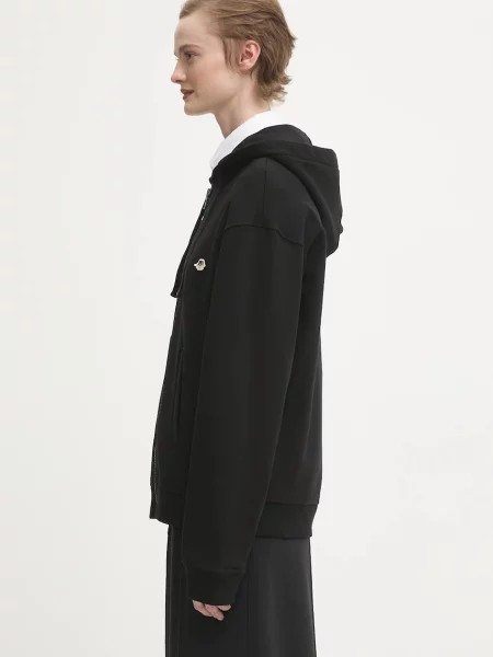 Fiorucci hanorac de Angel Patch Regular Fit Zip Up cu glugă uni negru