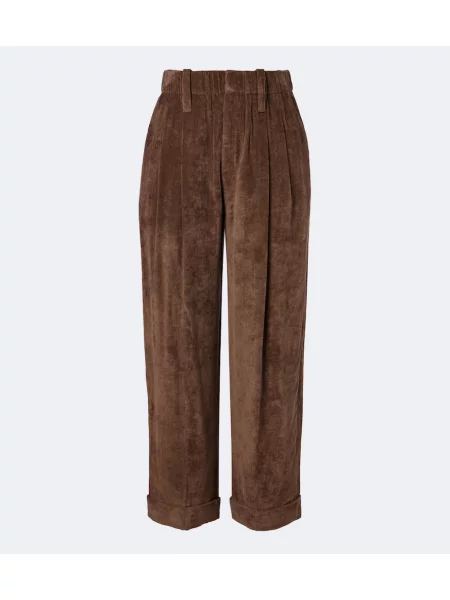 Pantaloni Brunello Cucinelli de catifea maro
