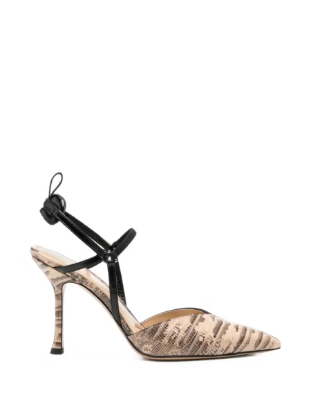 Pantofi cu toc Fendi slingback cu model piele de șarpe