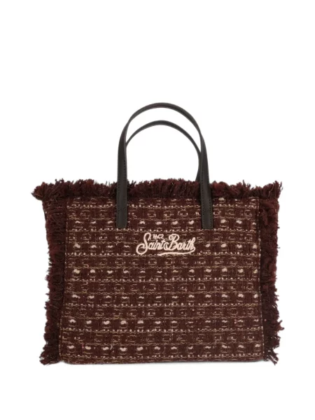 Geantă shopper Mc2 Saint Barth din tweed maro