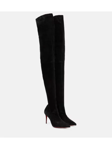 Cizme Christian Louboutin din piele de căprioară negru