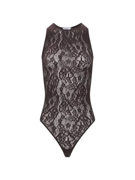 Body Wolford din dantelă maro