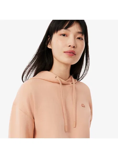 Lacoste Krótka Bluza Z Kapturem beżowa