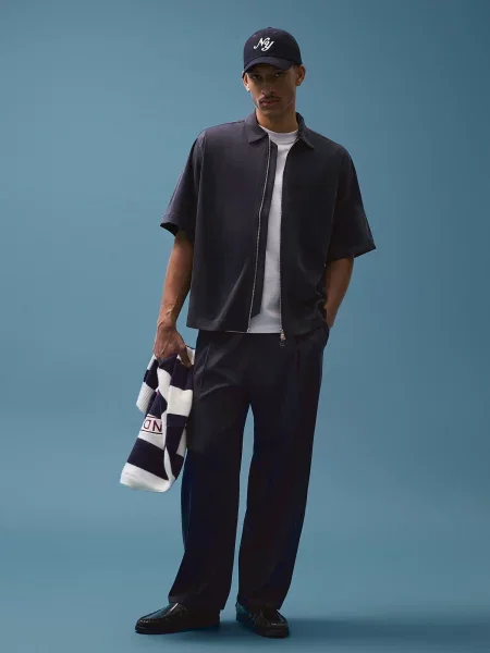 Bershka Pantaloni marin albastru