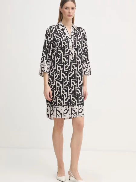 Marc Aurel rochie tip cămașă cu vâscoză negru