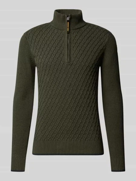 Sweter dzianinowy ze stójką i zamkiem błyskawicznym Pme Legend