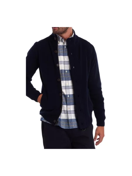 Kardigan ze stójką Essential PATCH Barbour granatowy