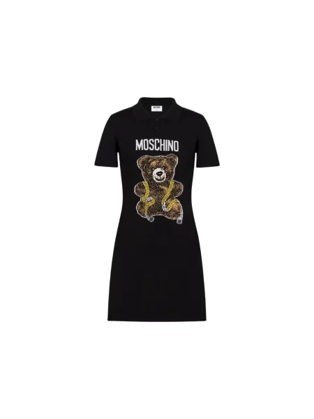 Sukienka Moschino wełniana typu teddy czarna