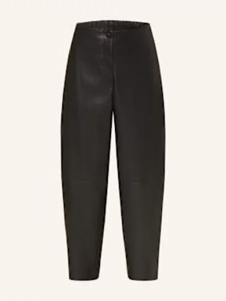 Ottod'ame Spodnie Z Imitacji Skóry schwarz czarne