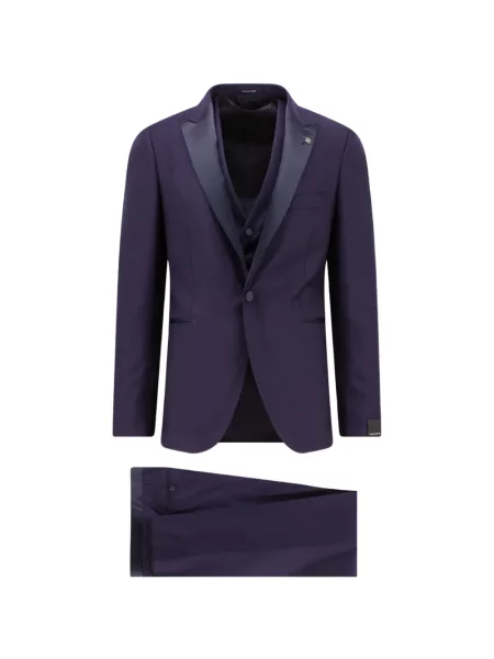 Costum Tagliatore din satin cu rever violet