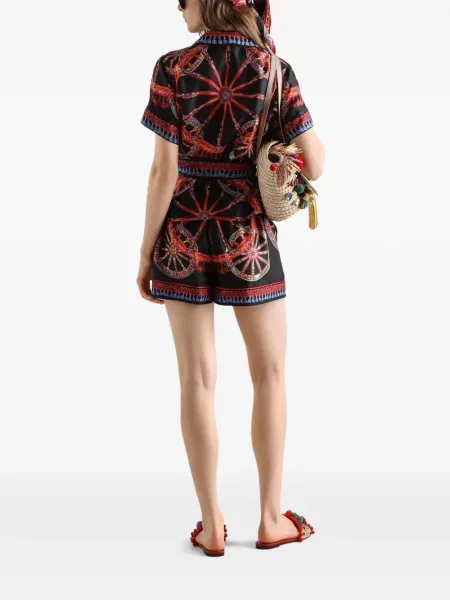 Bermude Dolce & Gabbana de mătase cu imagine negru