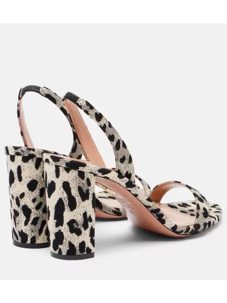 Sandale Aquazzura slingback din canvas negru