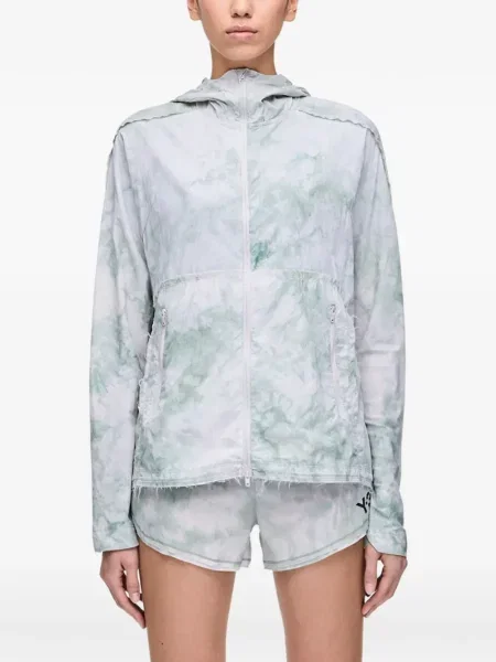 Jachetă cu glugă Y-3 cu glugă cu legături alb