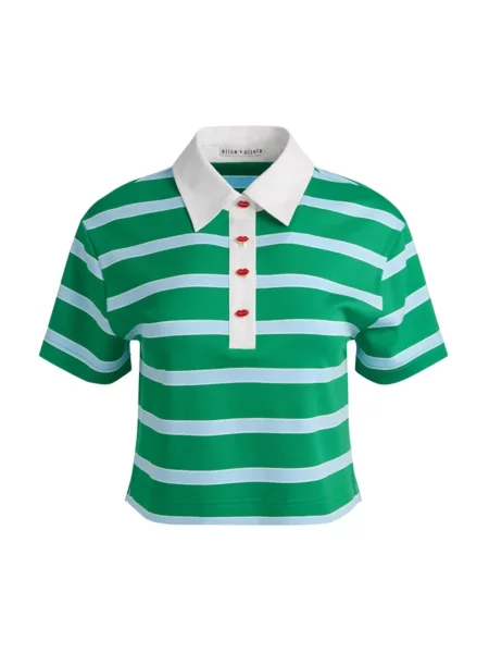 Koszulka polo Alice + Olivia zielona