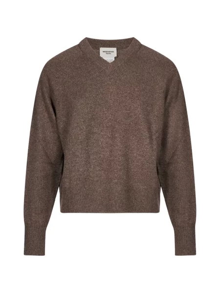 Pulover Weekend Max Mara cu decolteu în V maro