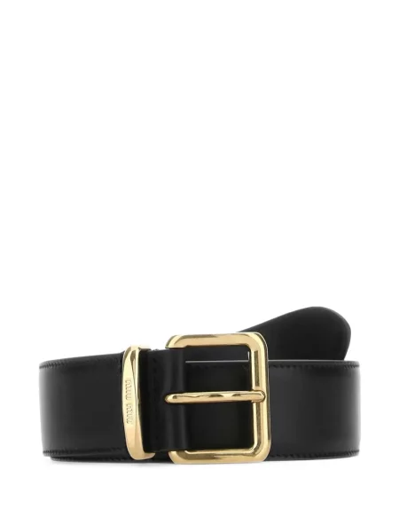 Cu centură curea Miu Miu din piele negru