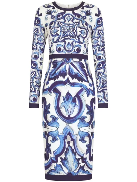 Rochie midi Dolce & Gabbana cu imagine până la genunchi de costum albastru