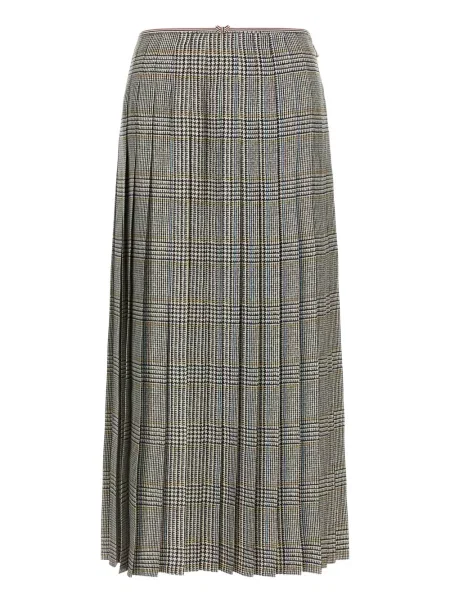 Fusta plisata Thom Browne plisată până la genunchi gri