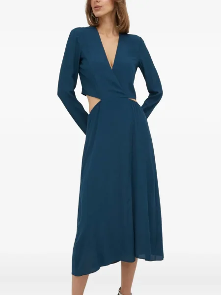 Rochie maxi Patrizia Pepe până la genunchi de costum albastru