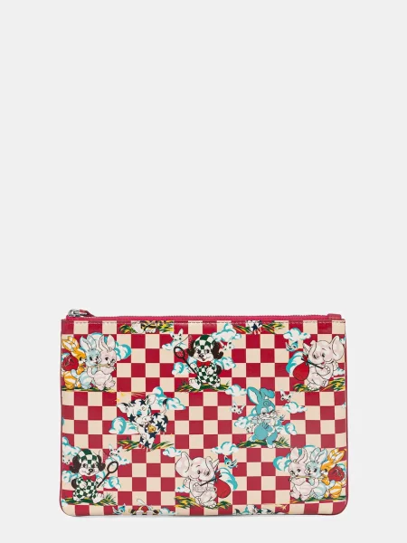 Usnjena kozmetična torbica Kenzo bordo