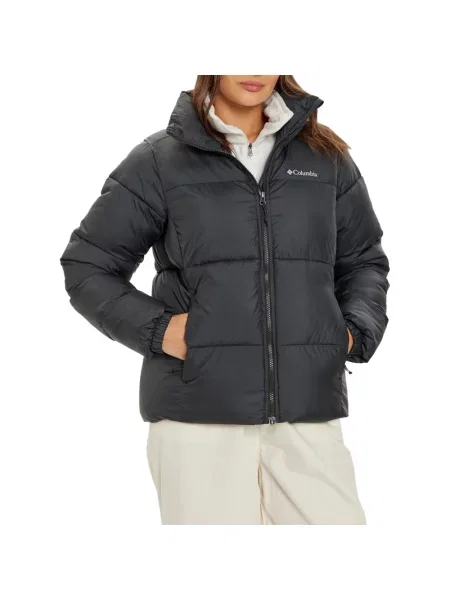 Kurtka pikowana ze stójką i zamkiem błyskawicznym Columbia czarna
