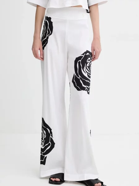 Blugirl Blumarine pantaloni lat high waist alb