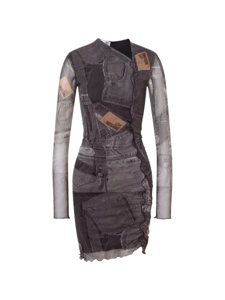 Rochie Love Moschino plasă gri