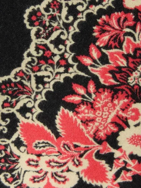 Poncho La Doublej cu model floral cu imagine negru