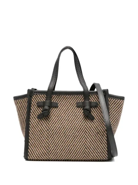 Geantă shopper Gianni Chiarini cu model herringbone negru