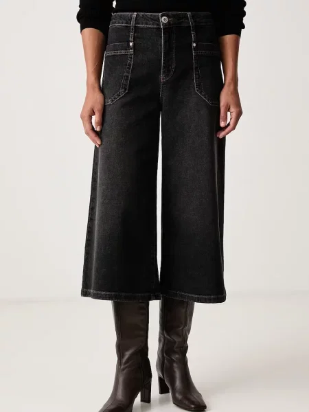 Mos Mosh blugi wide leg pentru femei negru