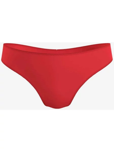 Dół od bikini Calvin Klein Thong CK Monogram czerwony M czarny