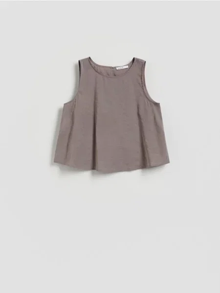 Reserved Bluză cu conținut ridicat de modal bej