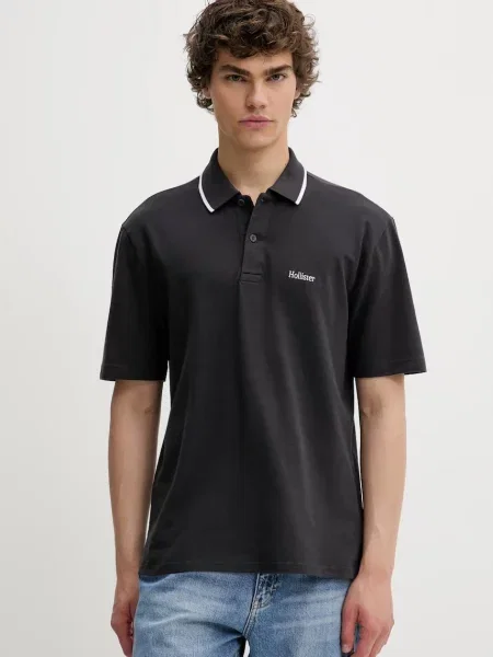 Polo tričko Hollister Co. šedá