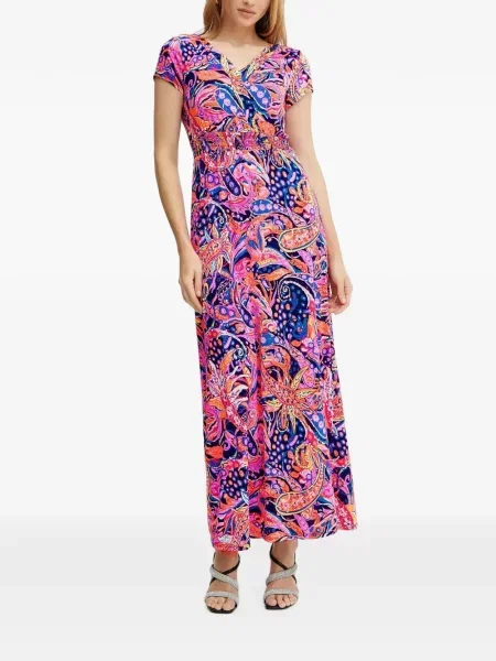 Rochie maxi Morgan cu imagine cu model paisley albastru