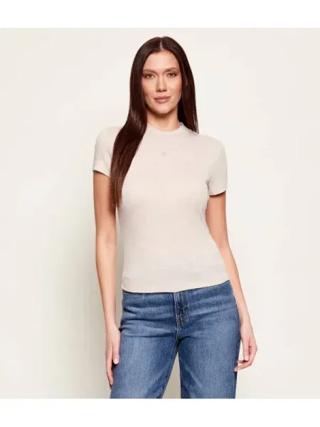 GUESS Tricou TINA gri deschis bej