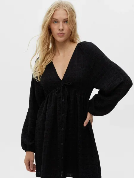 Pull&Bear Dolga srajca črna