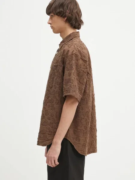 Košeľa Norse Projects Mo Oversized Fil Coupe SS Shirt hnedá