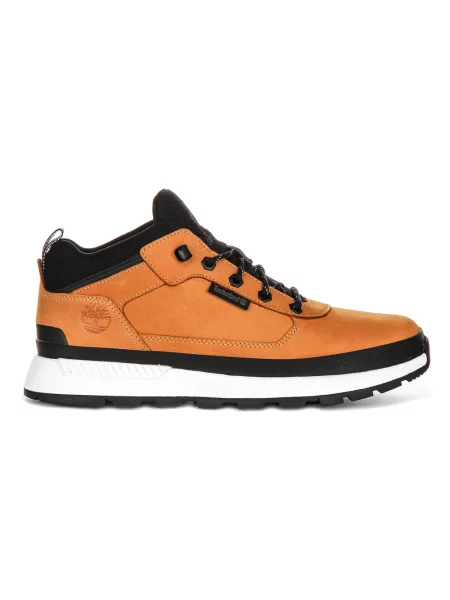 Sneakersy Timberland skórzane sznurowane brązowe