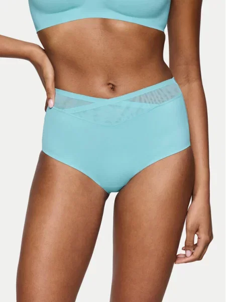 Klasične spodnje hlačke z visokim pasom Triumph modra