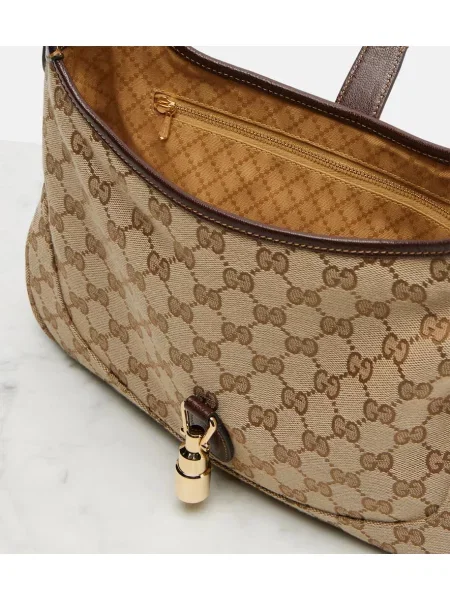Geantă Gucci Jackie din canvas mini bej