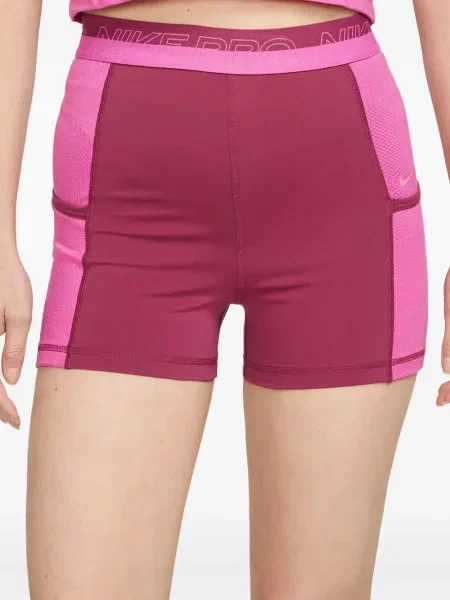 Pantaloni scurți Nike alergare cu talie înaltă în carouri albastru